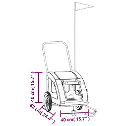 vidaXL Remorque de vélo pour animaux de compagnie orange et gris pas cher