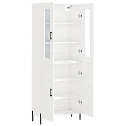 Avis vidaXL Buffet haut Blanc brillant 69,5x34x180 cm Bois d'ingénierie