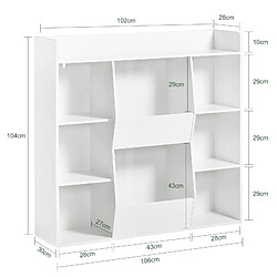 SoBuy KMB55-W Bibliothèque pour Enfant Étagère Enfant Étagère à Jouets Rangement pour Livres et Jouets Meuble Enfant