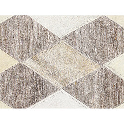 Beliani Tapis en cuir beige et marron 160 x 230 cm SESLICE pas cher