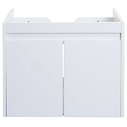 Avis Mendler Meuble sous-lavabo HWC-L86, meuble sous-lavabo de salle de bains, MVG mélamine 2 portes 48x59x46cm ~ blanc