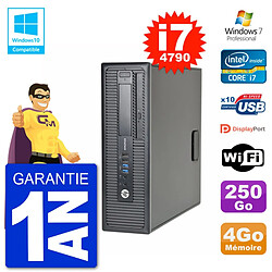 PC HP EliteDesk 800 G1 SFF i7-4790 RAM 4Go Disque 250Go Graveur DVD Wifi W7 - Occasion