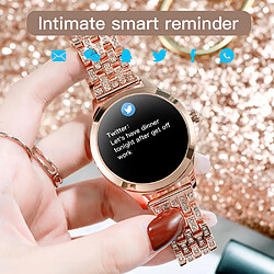 Universal Smartwatch Femme IP68 Imperméable Bricolage Montre Visage 2.5D Écran Rond Fréquence Cardiaque Smartwatch pour Femme Cadeau pour Femme | Smartwatches (Or) pas cher