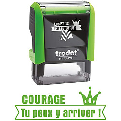 Tampon COURAGE Tu peux y arriver - Tampon encreur enseignant Trodat Les P'tits Champions - Encre verte - Format de l'impression 38 x 14 mm