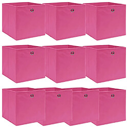 Maison Chic Lot de 10 Boîtes de rangement,Boîtes de stockage Rose 32x32x32 cm Tissu -MN851732