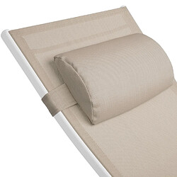 Acheter Helloshop26 Lot de 2 transats bain de soleil avec coussin de tête beige 2208194