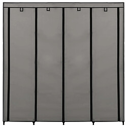 Avis vidaXL Garde-robe avec 4 compartiments Gris 175x45x170 cm