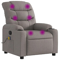 vidaXL Fauteuil de massage inclinable Taupe Tissu