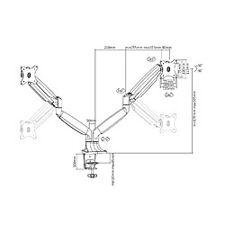 Acheter Kimex Support de bureau Full Motion pour 2 écrans PC 13"-32"