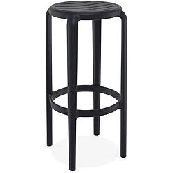 Alterego Tabouret de bar intérieur / extérieur 'PEYA' noir en matière plastique