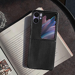 Avis Avizar Coque pour Oppo Find N2 Flip Rigide Simili Cuir Texturé Bords Surélevés Noir