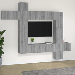 vidaXL Ensemble de meubles TV 9 pcs Sonoma gris Bois d'ingénierie