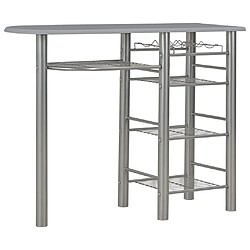 vidaXL Ensemble de bar avec étagères 3 pcs Bois et acier Gris