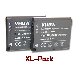 Vhbw 2 batteries 650mAh (3.7V) pour appareil photo Lumix DMC-LF1, Lumix DMC-LF1K, Lumix DMC-LF1W remplace DMW-BCN10, DMW-BCN10E, DMW-BCN10PP.