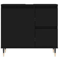 Maison Chic Armoire de salle de bain,Meuble de rangement,Meuble haut noir 65x33x60 cm bois d'ingénierie -GKD106771 pas cher