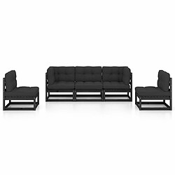 Avis Maison Chic Salon de jardin 5 pcs + coussins - Mobilier/Meubles de jardin - Table et chaises d'extérieur bois de pin massif -MN91226