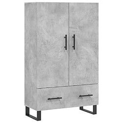 vidaXL Buffet haut gris béton 69,5x31x115 cm bois d'ingénierie