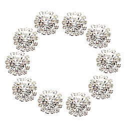 10pcs Bouton Strass Clair pour Mercerie Couture Décoration Diy 15mm