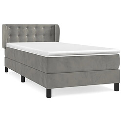 vidaXL Sommier à lattes de lit et matelas Gris clair 80x200 cm Velours