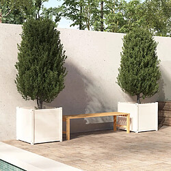 vidaXL Jardinières d'extérieur 2 pcs Blanc 60x60x60 cm Bois de pin