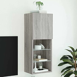 Maison Chic Meuble TV avec lumières LED, Banc TV pour salon, Meuble de rangement sonoma gris 40,5x30x102 cm -GKD23342