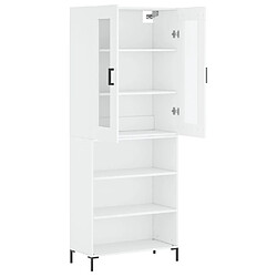 Avis vidaXL Buffet haut Blanc 69,5x34x180 cm Bois d'ingénierie