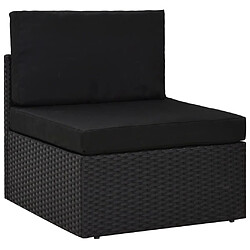 vidaXL Salon de jardin 6 pcs avec coussins Noir Résine tressée