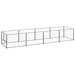 Helloshop26 Chenil extérieur cage enclos parc animaux chien argenté 4 m² acier 02_0000275