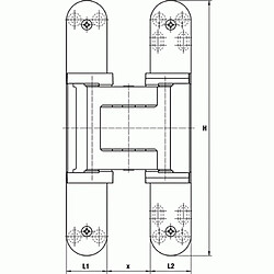 Simonswerk Paumelle Tectus A8 TE 540 100 kgs en boîte de 2 paumelles fintion laqué argent F1