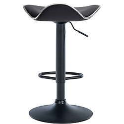 Decoshop26 Tabouret de bar x1 assise ergonomique en PVC noir pied en trompette en métal noir 10_0005383 pas cher