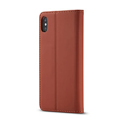 Acheter Wewoo Housse Coque Pour iPhone XR LC.IMEEKE LC-002 Series Skin Feeling PU + TPU en cuir à rabat horizontal avec support et fente carte et portefeuille marron