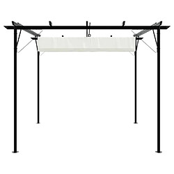 Avis vidaXL Pergola avec toit rétractable Blanc crème 3 x 3 m Acier