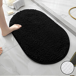 LUUCOZK Tapis de bain antidérapants Tapis de bain absorbants - Ovale Noir Bas TPR-40X60CM