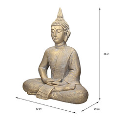 Ecd Germany Statue Bouddha jardin figure décorative intérieur/extérieur pierre coulée 63 cm pas cher