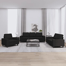 Maison Chic Ensemble de canapés 3 pcs, Canapé droit Sofa pour Salon noir tissu -GKD798155