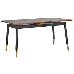 Acheter Beliani Table extensible effet bois foncé / doré 160/200 x 90 cm CALIFORNIA