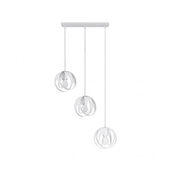 Luminaire Center Suspension Tulos Bar Acier blanc 3 ampoules 117cm