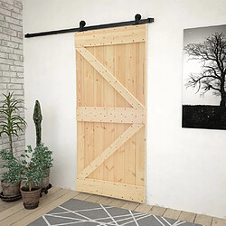 vidaXL Porte coulissante avec kit de quincaillerie 80x210cm Pin massif