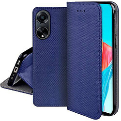 Htdmobiles Housse etui portefeuille avec coque interieure en silicone pour Oppo A98 5G + film ecran - BLEU MAGNET