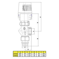 Robinet thermostatisable Orkli équerre inversée