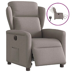 vidaXL Fauteuil inclinable électrique Taupe Tissu