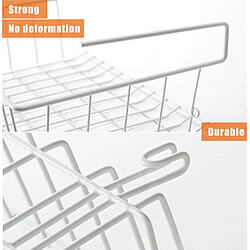 Avis Universal 2 PC Panier de rangement sur l'étagère, armoire inférieure Panier de rangement sur fil Métier à tisser Convient pour la cuisine Compartiment de stockage Étagère C | Sacs Paniers