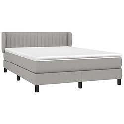 Avis Maison Chic Lit Adulte - Lit simple Lit à sommier tapissier avec matelas moelleux - Meuble de Chambre - Gris clair 140x190cm Tissu -MN52118