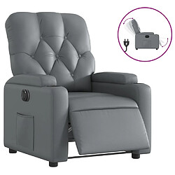 vidaXL Fauteuil inclinable électrique Gris Similicuir