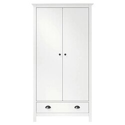 vidaXL Garde-robe à 2 portes Hill Blanc 89x50x170cm Bois de pin solide