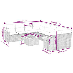 Avis Maison Chic Salon de jardin avec coussins 9 pcs | Ensemble de Table et chaises | Mobilier d'Extérieur beige résine tressée -GKD32318