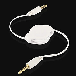 Avis Wewoo Câble blanc et or pour iPhone / iPod / lecteur MP3 / téléphones portables / autres appareils avec une prise casque standard de Jack 3,5 mm, longueur: 11 cm peut être étendu à 80 cm, escamotable Jack AUX Jack 3,5 mm plaqué