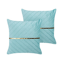 Beliani Lot de 2 coussins CONEFLOWER 45 x 45 cm Unicolore Bleu clair