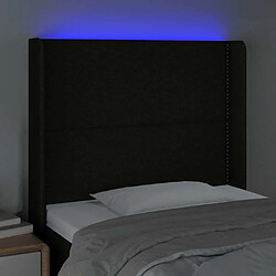 Acheter Maison Chic Tête de lit moderne à LED lumineuse pour chambre - Décoration de lit Noir 93x16x118/128 cm Tissu -MN26322