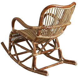 Aubry Gaspard Rocking chair en rotin naturel Paya.